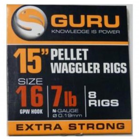 Przypony Guru Pellet Waggler Rigs GPW 38cm 0.22mm - 12 