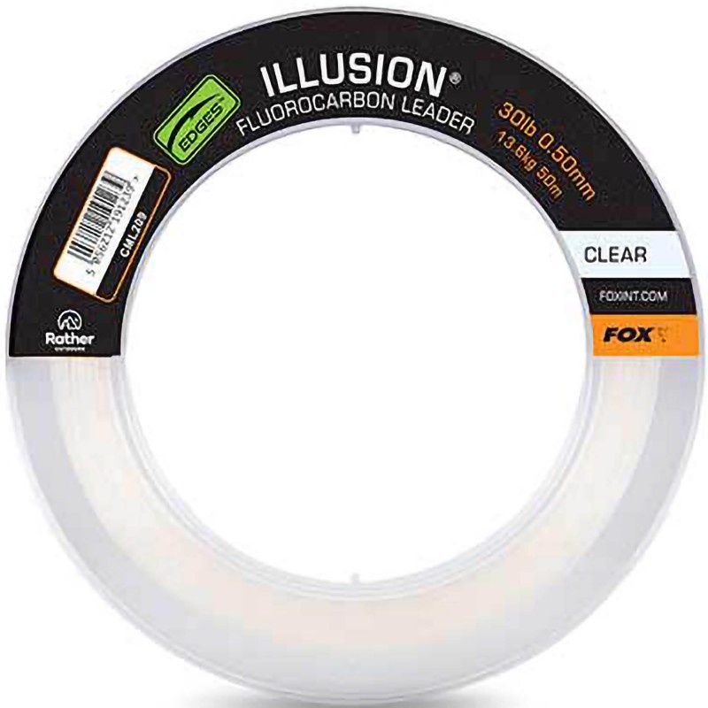 Leader Fox Illusion Fluorocarbon Leader 30lb 13.6kg (0.50mm) x 50m - Clear