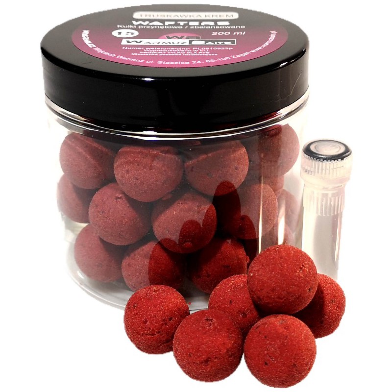 Kulki Warmuz Baits Truskawka Krem Wafters 20mm + Dopalacz