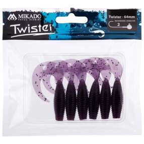 Przynęta Mikado Twister 64mm/ Grape 6szt