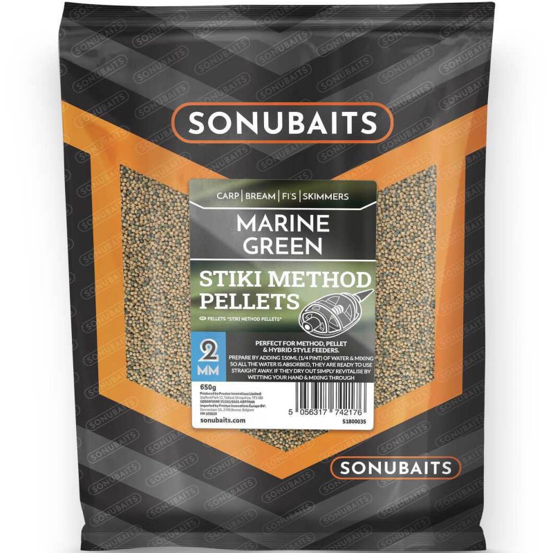 Pellet Sonubaits Marine Green Stiki Method Pellets 2mm 650g