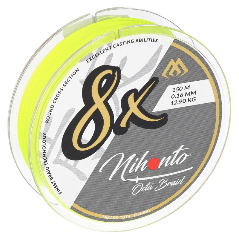 Plecionka Mikado Nihonto Octa Braid 0.12mm/8.9kg/150m - Fluo Żółta