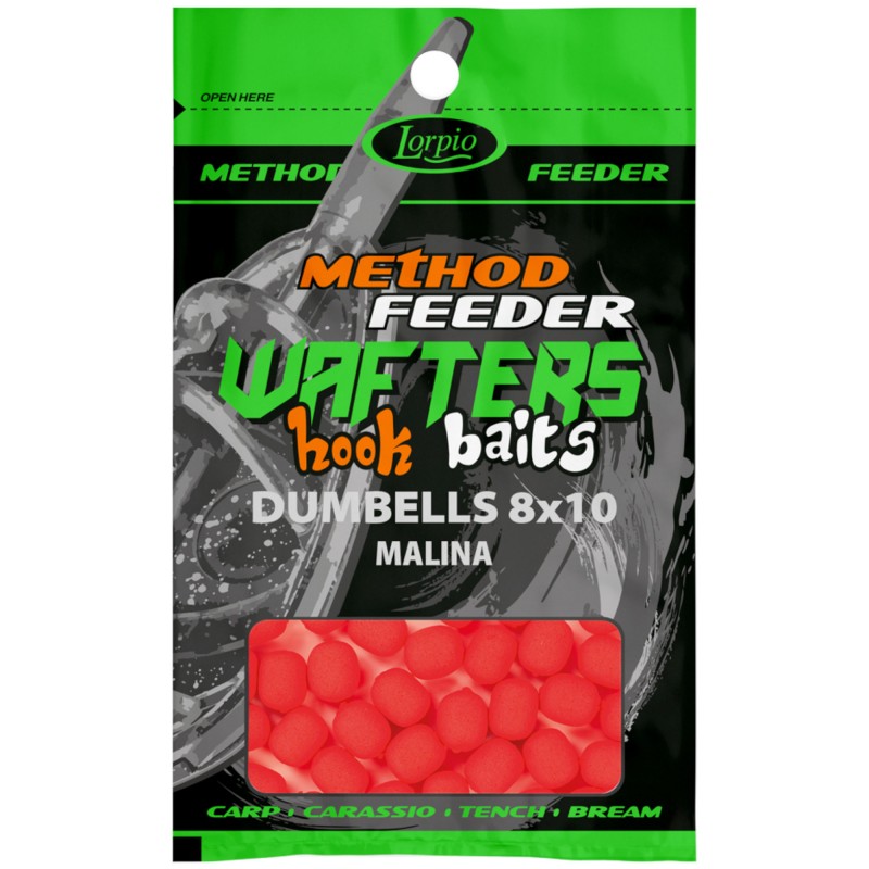 Kulki Lorpio Hook Baits Wafters Dumbells 8x10mm Malina 15g