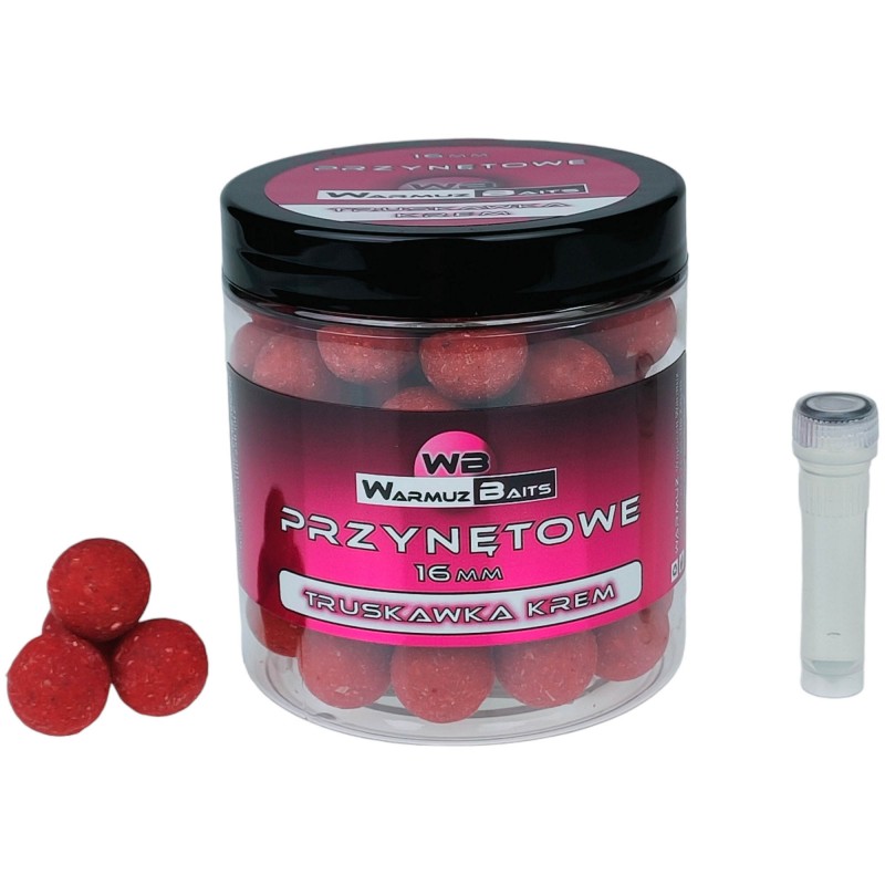 Kulki Przynętowe Warmuz Baits Truskawka Krem 16mm + Dopalacz