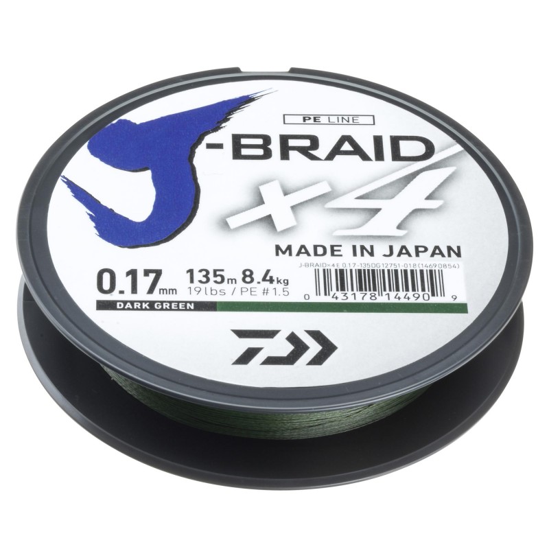Plecionka Daiwa J-Braid Dark Green x4 135m 0,15mm