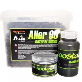Pakiet Massive Baits Aller Natural - Wiadro 5kg 18mm + Boosta + HookerZ 18mm
