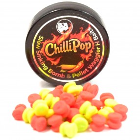 Wafters Bison ChilliPop Slow Sinking Bomb & Pellet Waggler H Baits 25ml