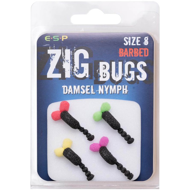 Haczyki Z Przynętą Sztuczną ESP Zig Bug Damsel Nymph Barbed - 8