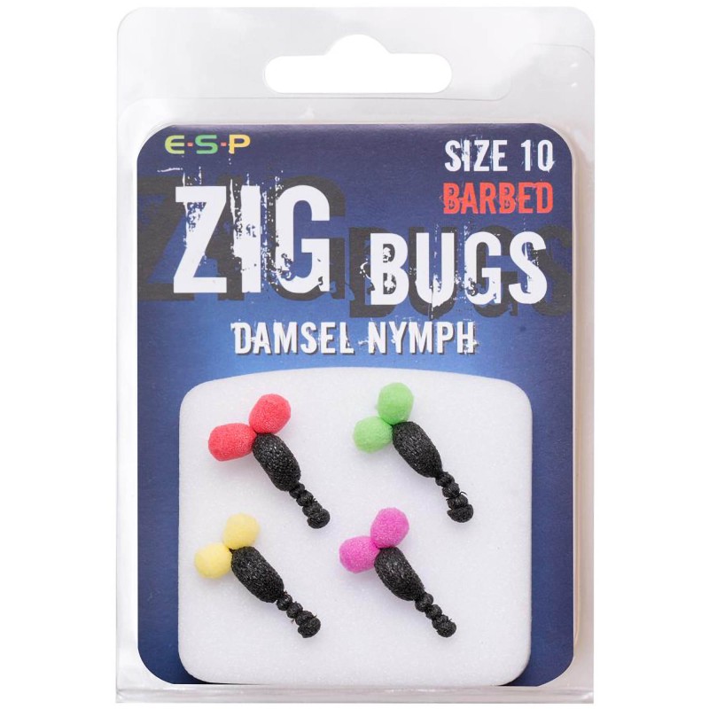 Haczyki Z Przynętą Sztuczną ESP Zig Bug Damsel Nymph Barbed - 10