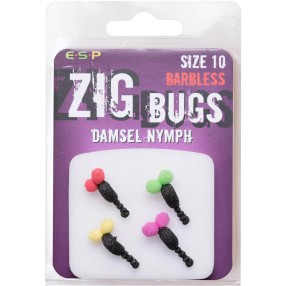 Haczyki Z Przynętą Sztuczną ESP Zig Bug Damsel Nymph Barbless 10
