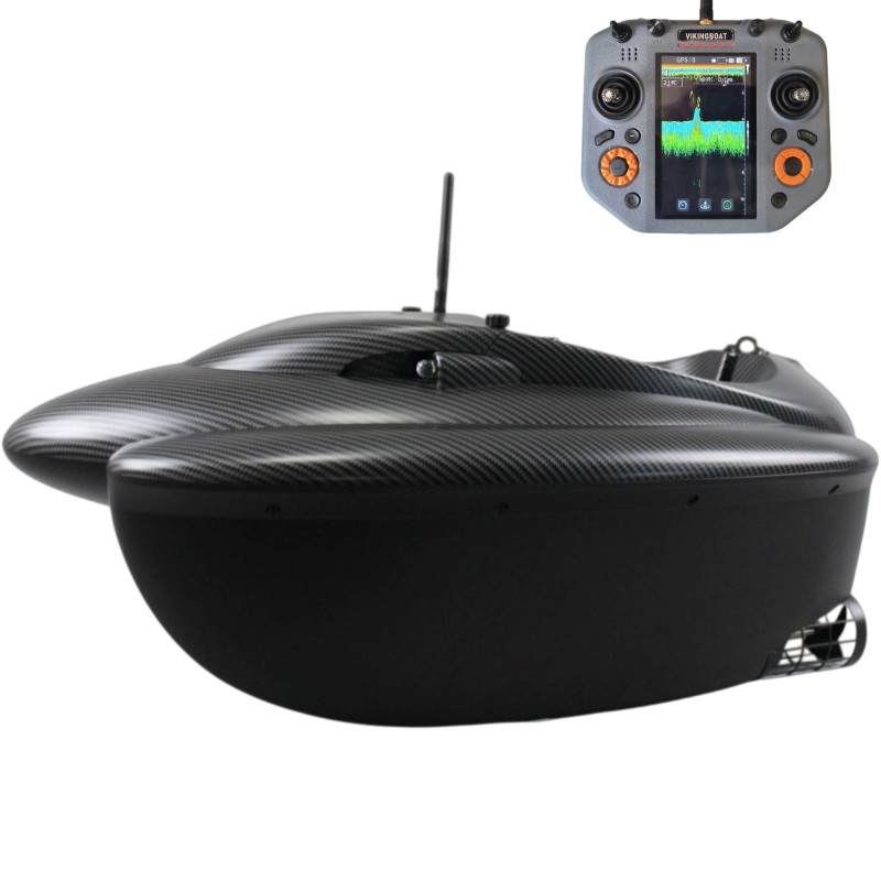 Łódka Zanętowa Viking Boat RS Mini Pro Carbon All In One GPS + Echosonda + Rozrzutnik