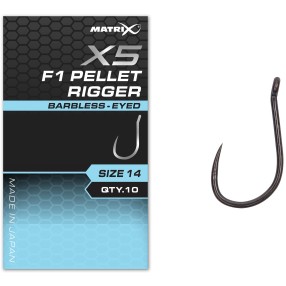 Haczyki Matrix X5 F1 Pellet Rigger Barbless Eyed - 12