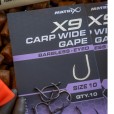 Haczyki Matrix X9 Carp Wide Gape Barbless Eyed - 16