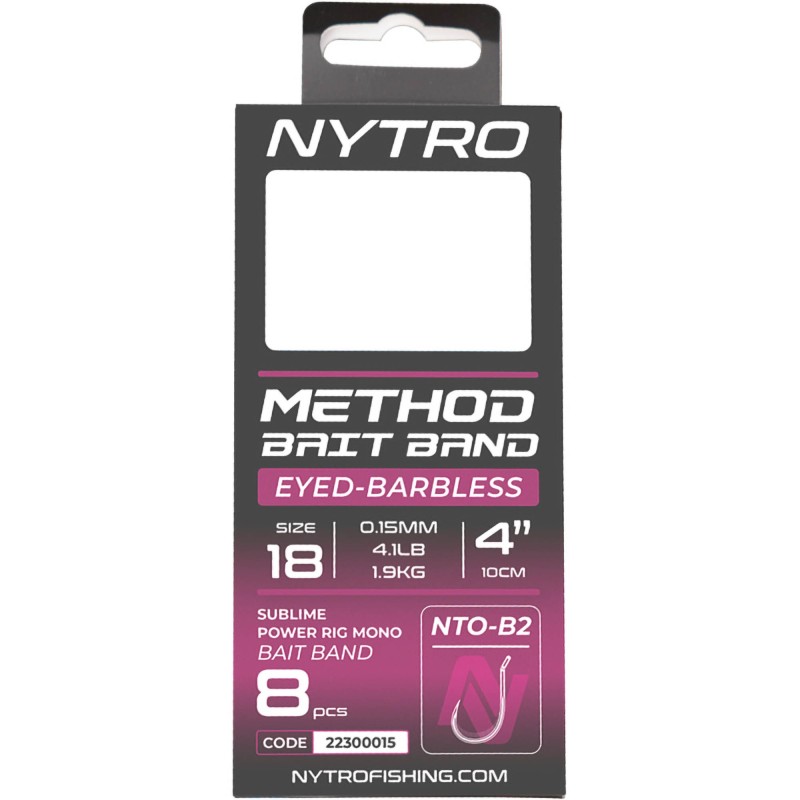 Przypony Nytro Nto-b2 Barbless Method Latex Bait Band 10/0,23mm/10cm