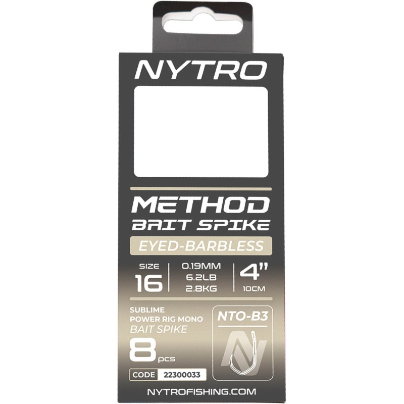 Przypony Nytro Nto-b3 Barbless Method Bait Spike 12/0,23mm/10cm