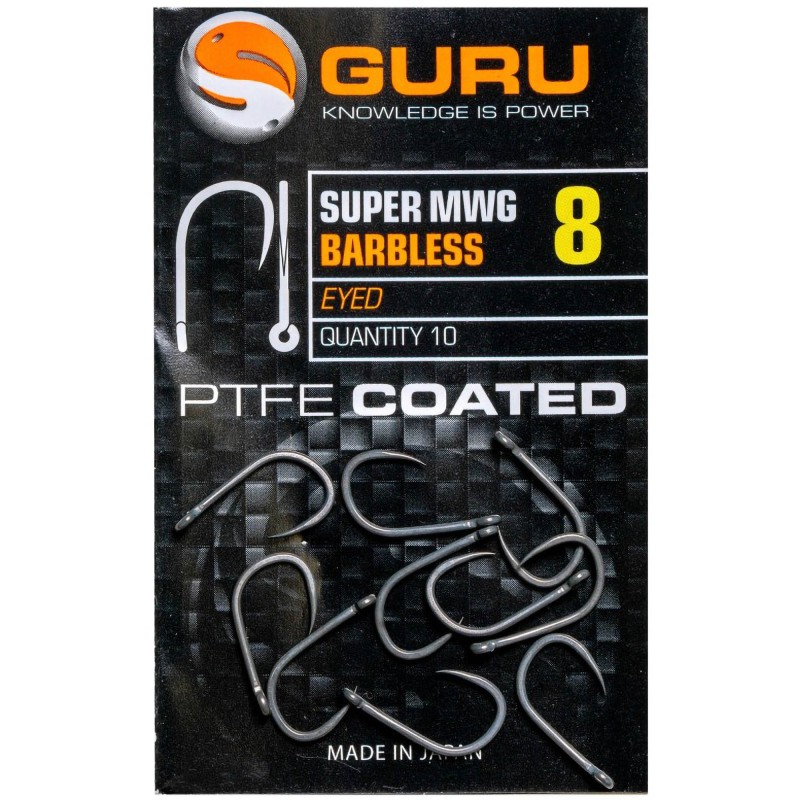 Haczyki Guru Super MWG Hook Eyed Barbless - 8