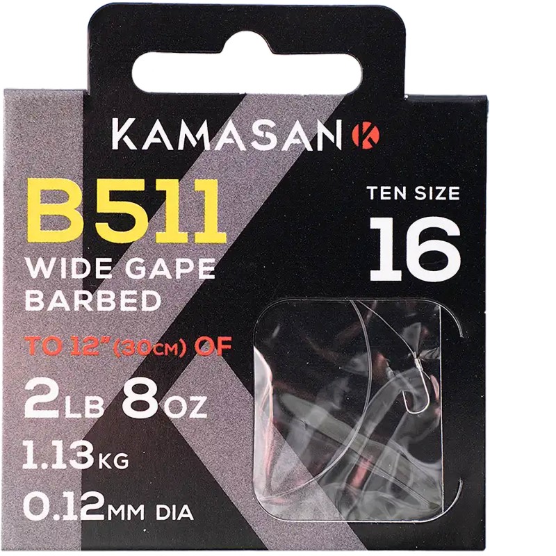 Przypony Kamasan B511 Barbed 30cm 0,13mm - 14