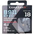 Przypony Kamasan B911 Eyed Barbless 30cm 0,20mm - 12 