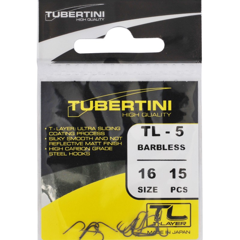 Haczyki Tubertini Serie TL-5 Barbless - 18 (15 szt.)