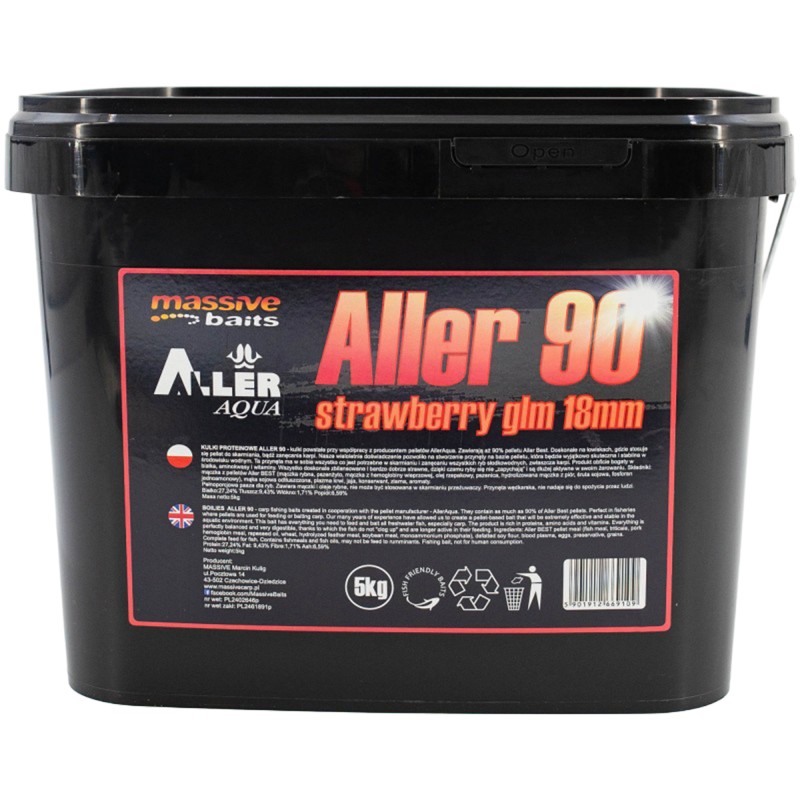 Kulki Massive Baits Aller 90 Strawberry Glm 18mm 5kg