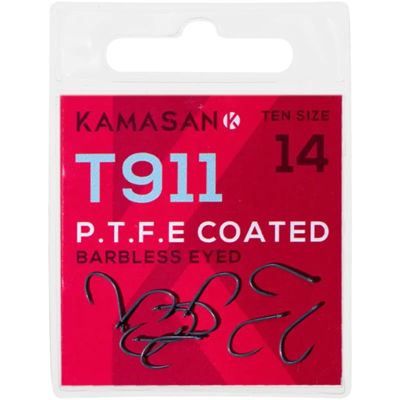Haczyki Kamasan T911 P.T.F.E Eyed Barbless - 10