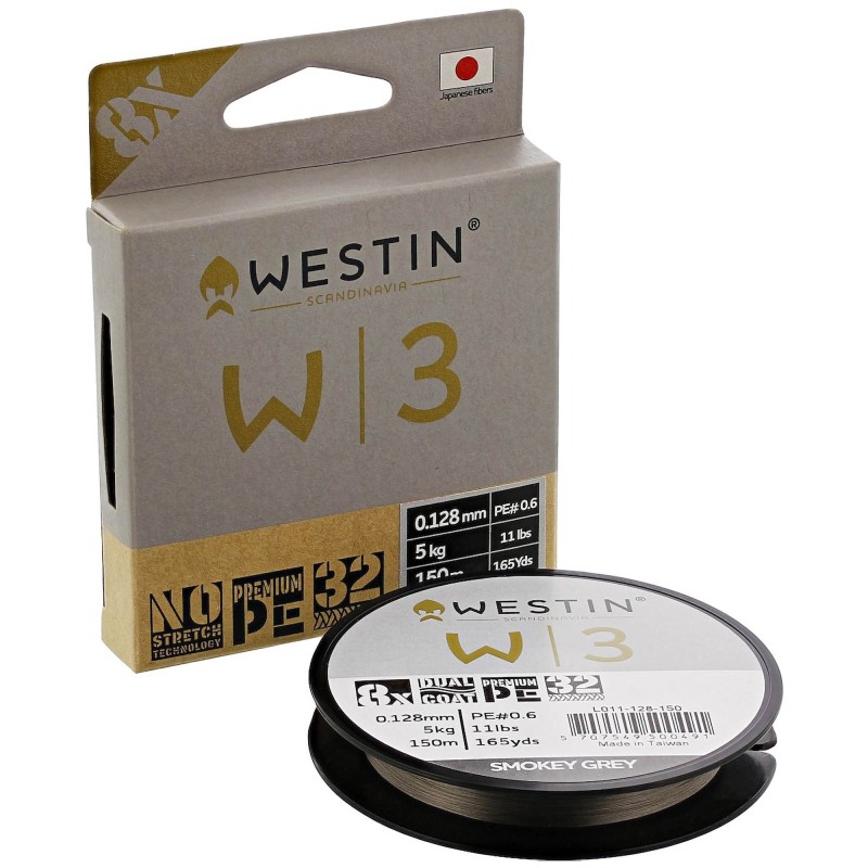 Plecionka Westin W3 8-Braid 0,08mm 150m 3kg/7lbs Smokey Grey