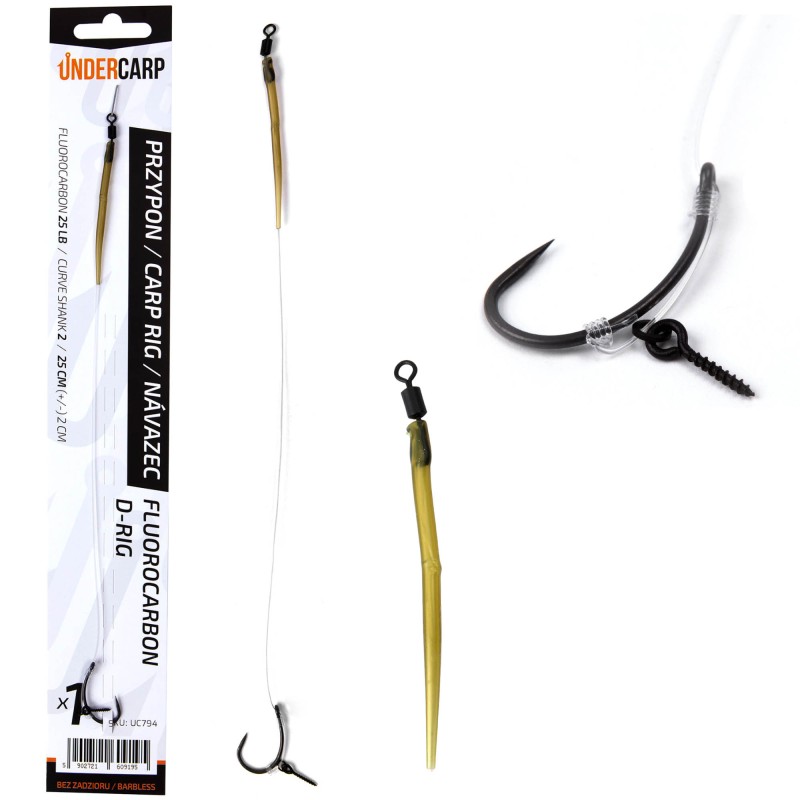 Przypon Karpiowy Under Carp Fluorocarbon D-Rig Bezzadziorowy - 2