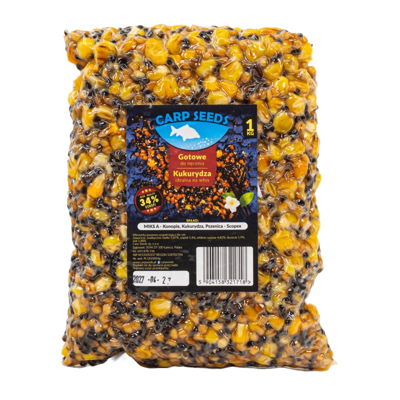 Mix A Ziaren Carp Seeds Konopie Pszenica Kukurydza - Scopex 1kg