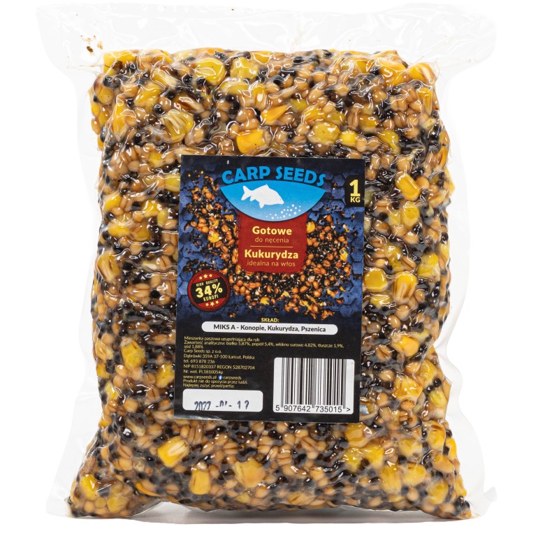 Mix A Ziaren Carp Seeds Konopie Pszenica Kukurydza 1kg