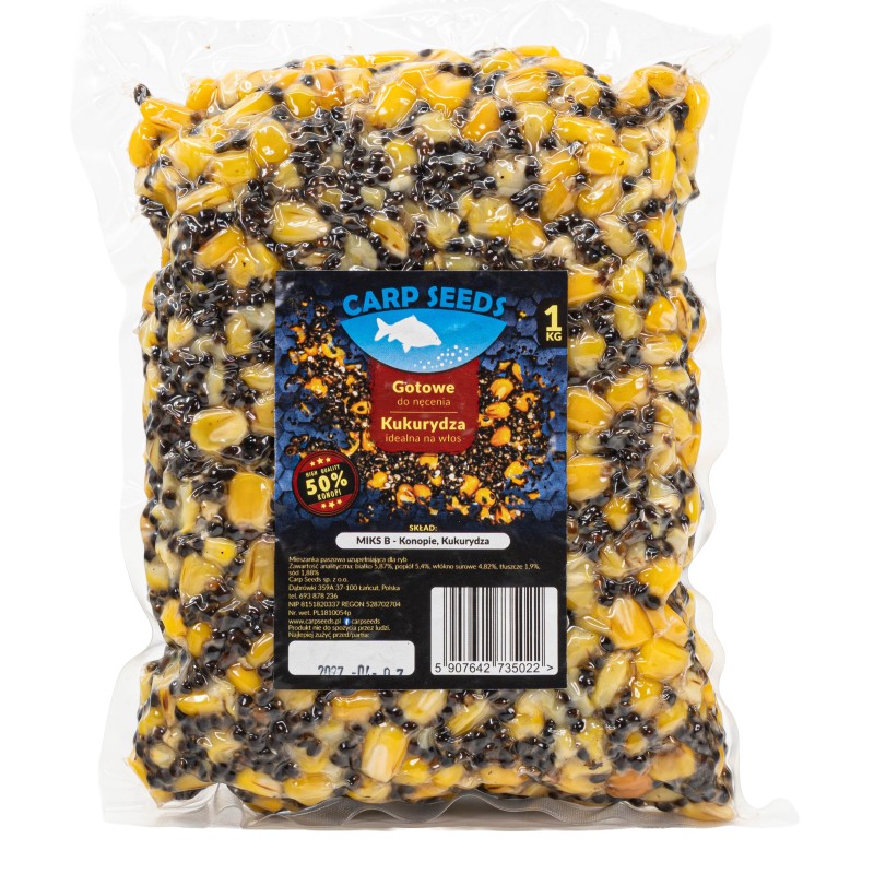Mix B Ziaren Carp Seeds Konopie Kukurydza 1kg