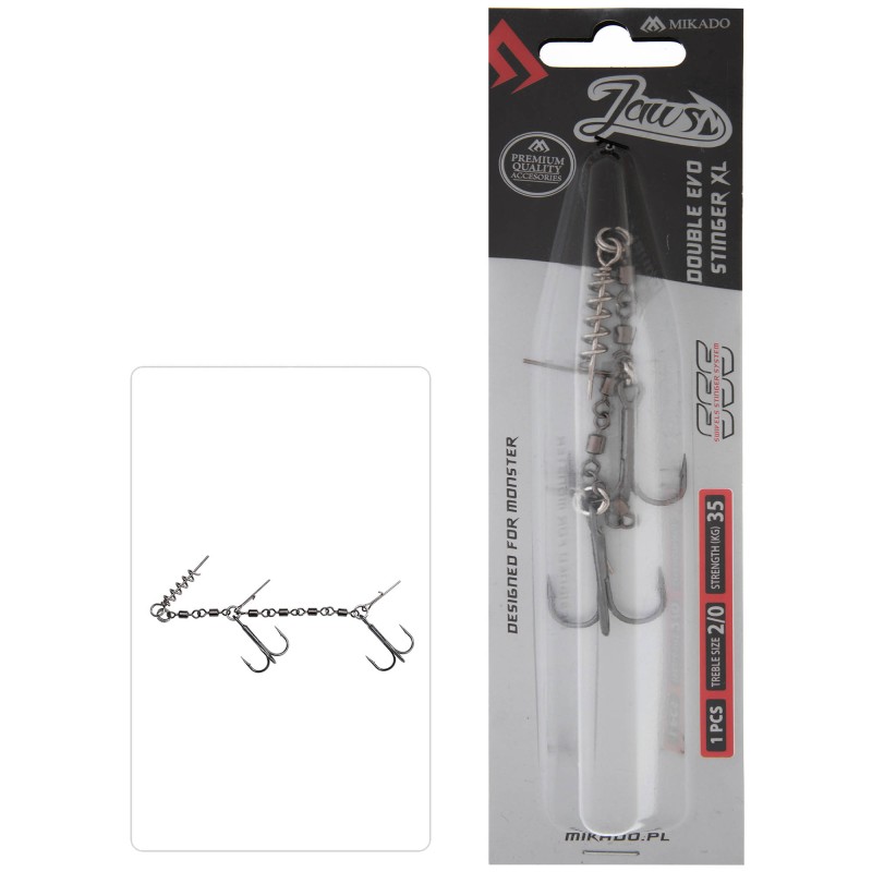 Dozbrojka Mikado Z Krętlików Jaws Double Evo Stinger Xl 35kg Kotwice 2/0
