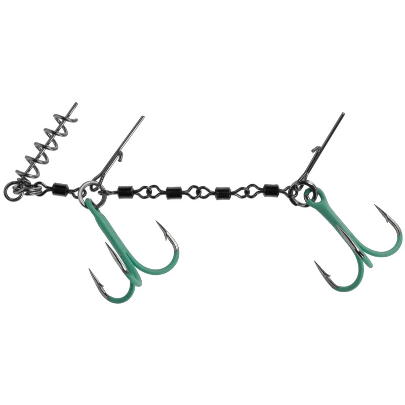 Dozbrojka Mikado Z Krętlików Jaws Double Evo Stinger Fluo 25kg Kotwice 1/0