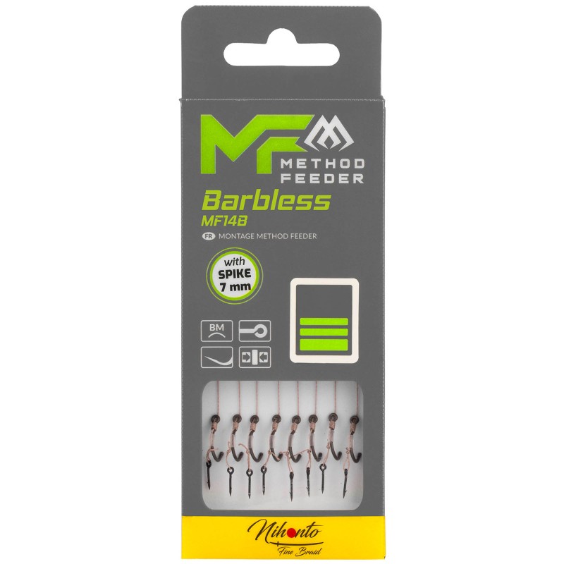 Przypony Mikado Mf Mf14 Z Igłą Hak Bez Zadziora Nr 4 / Plecionka: 0.18mm/10cm 