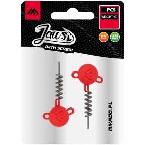 Główki Jigowe Mikado Jaws Z Wkrętem Uv Pomarańczowa 25g