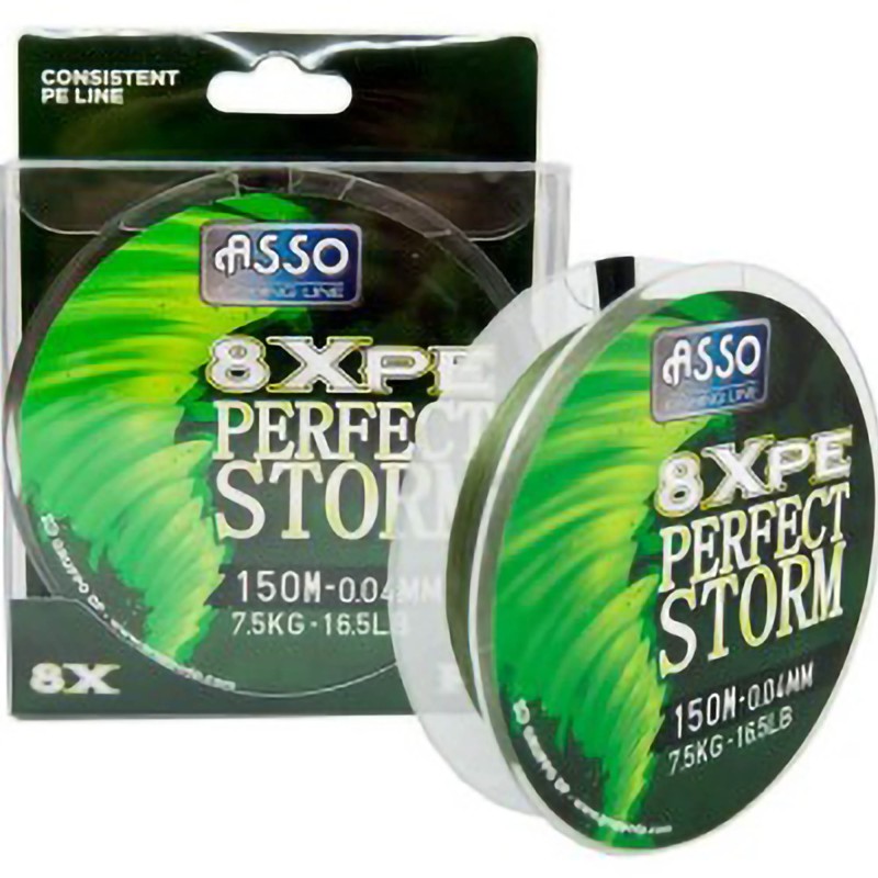 Plecionka Asso 8XPE Perfect Storm St Spool Green-6a 8x100den 0,24mm 1000m 