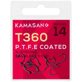 Haczyki Kamasan T360 Eyed X-Strong PTFE Barbless - 12