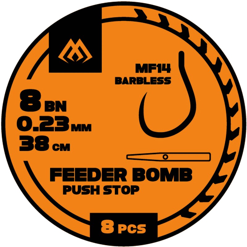Przypony Mikado Fb Mf14 Z Push Stopem Hak Bez Zadziora Nr 6 / Żyłka: 0.25mm/38cm
