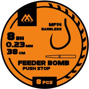 Przypony Mikado Fb Mf14 Z Push Stopem Hak Bez Zadziora Nr 10 / Żyłka: 0.20mm/38cm
