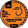 Przypony Mikado Fb Mf14 Z Push Stopem Hak Bez Zadziora Nr 12 / Żyłka: 0.20mm/38cm