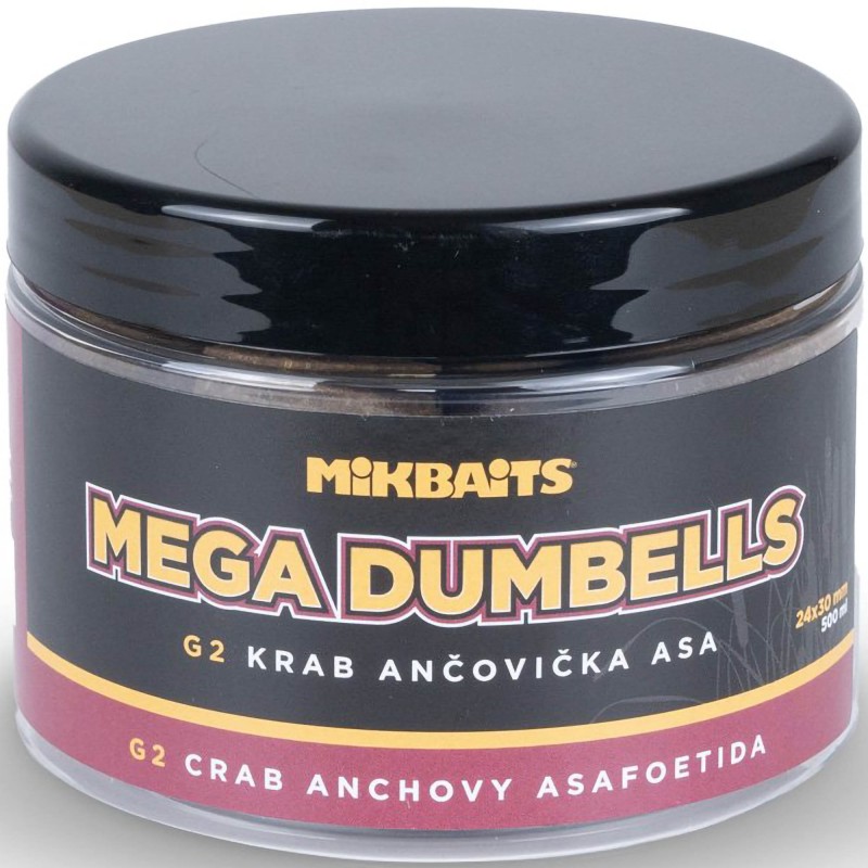 Kulki Mikbaits Gangster Mega Dumbells 500ml - G2 Krab Anchois Asafetyda 24x30mm