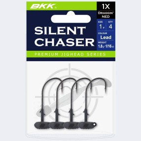 Główki jigowe BKK Silent Chaser-Draggin' NED Black, 3,5g - 1/0