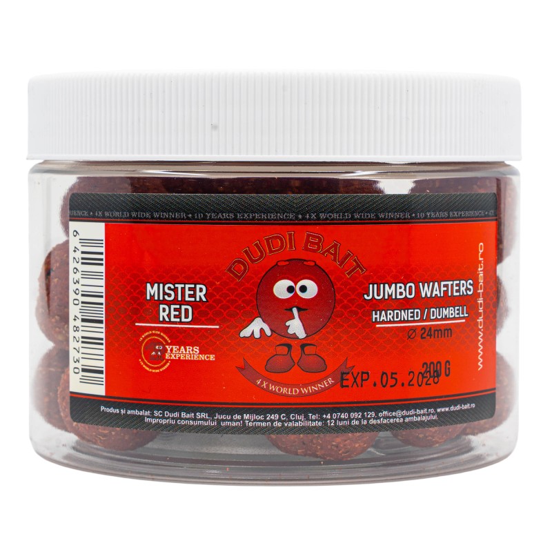 Wafters Dudi Bait Mister Red Super Hot Jumbo Dumbell 24mm