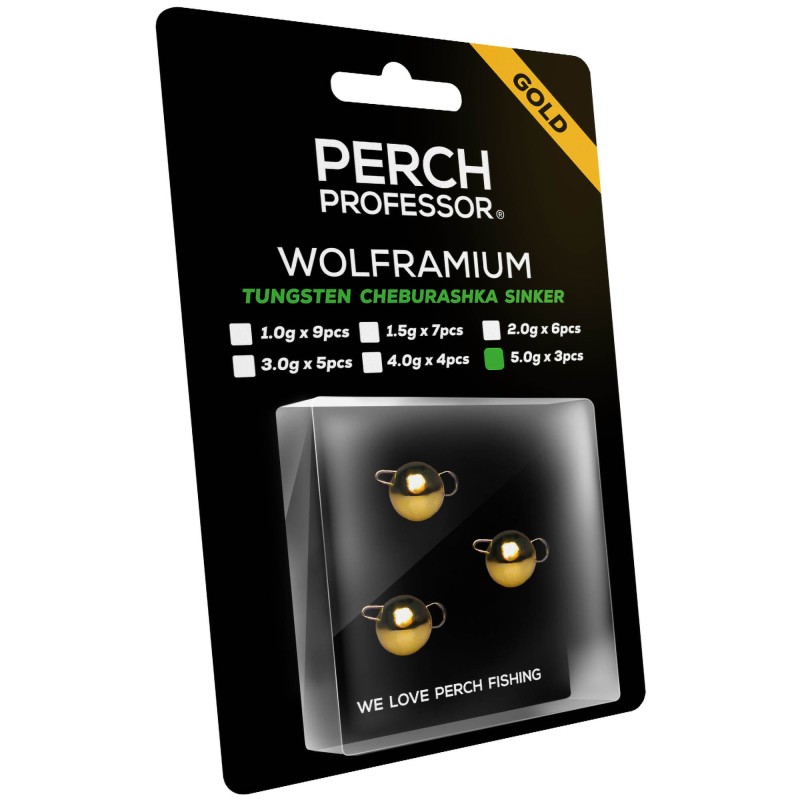Czeburaszka Wolframowa Perch Professor Wolframium Złota 5g - 3szt