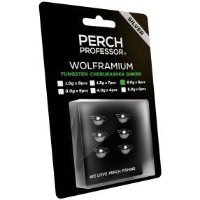 Czeburaszka Wolframowa Perch Professor Wolframium Srebrna 2g - 6szt