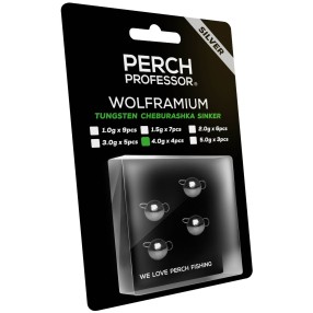 Czeburaszka Wolframowa Perch Professor Wolframium Srebrna 4g - 4szt