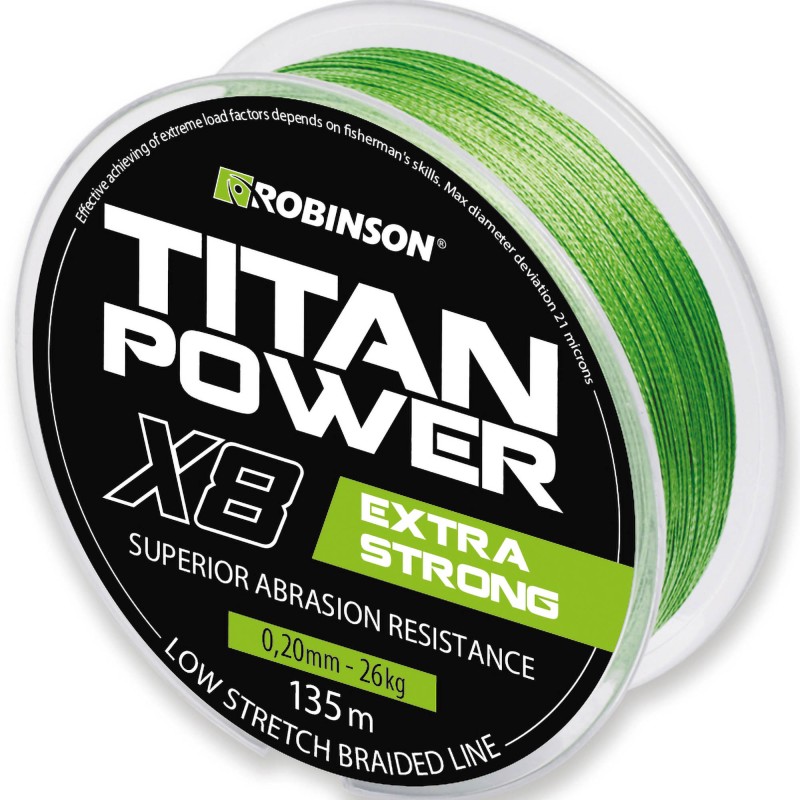 Plecionka Robinson Titan Power X8 0,12mm 135m Zielona