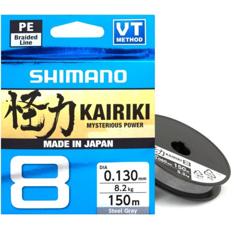 Plecionka Shimano Kairiki 8 150m 0.16mm 10.3kg Steel Gray