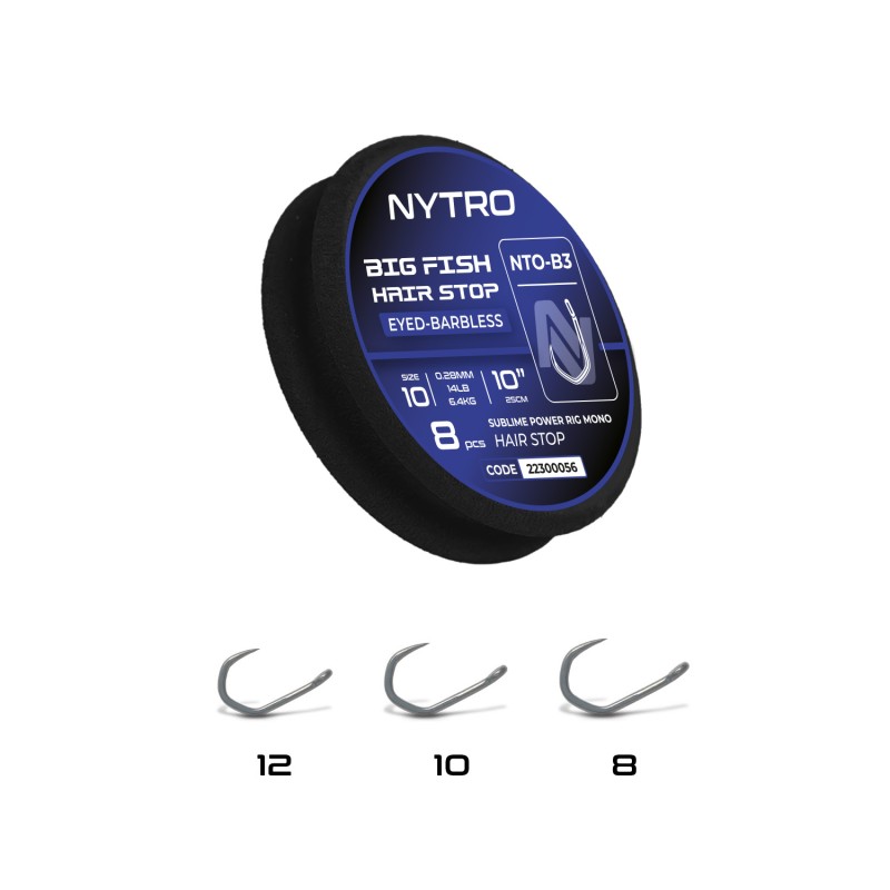 Przypony Nytro Nto-B3 Barbless Big Fish Quick-stop 10/0,28mm/25cm