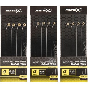 Przypony Matrix X6 Carp Pellet Rigger 10cm Band - 14