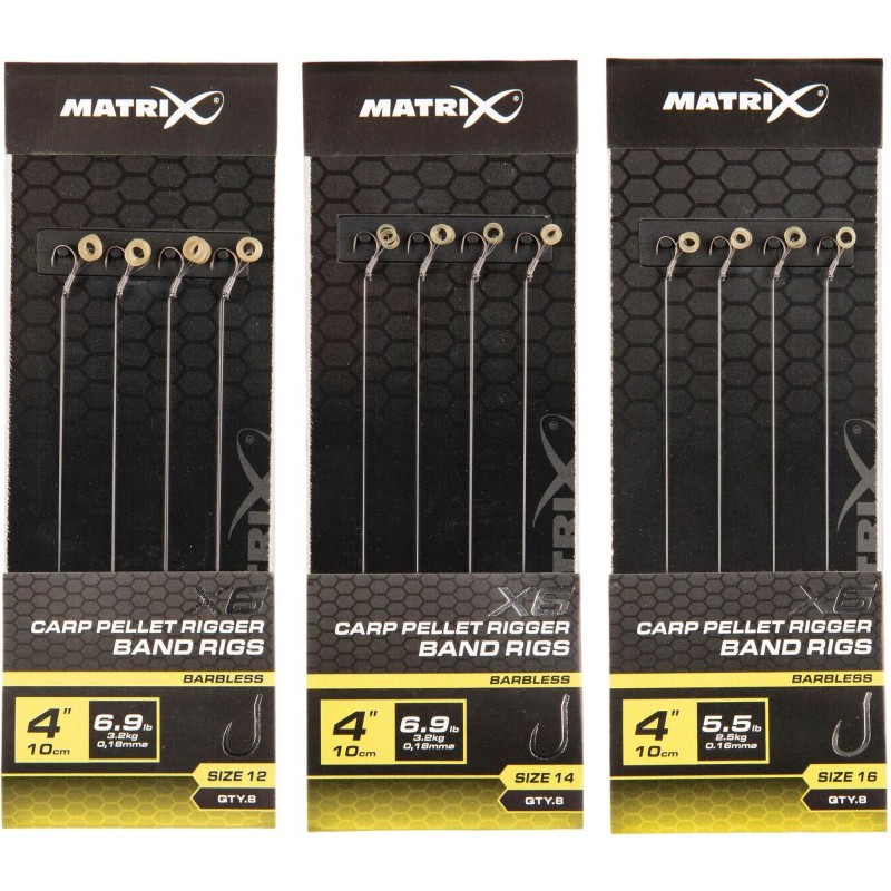 Przypony Matrix X6 Carp Pellet Rigger 10cm Band - 12
